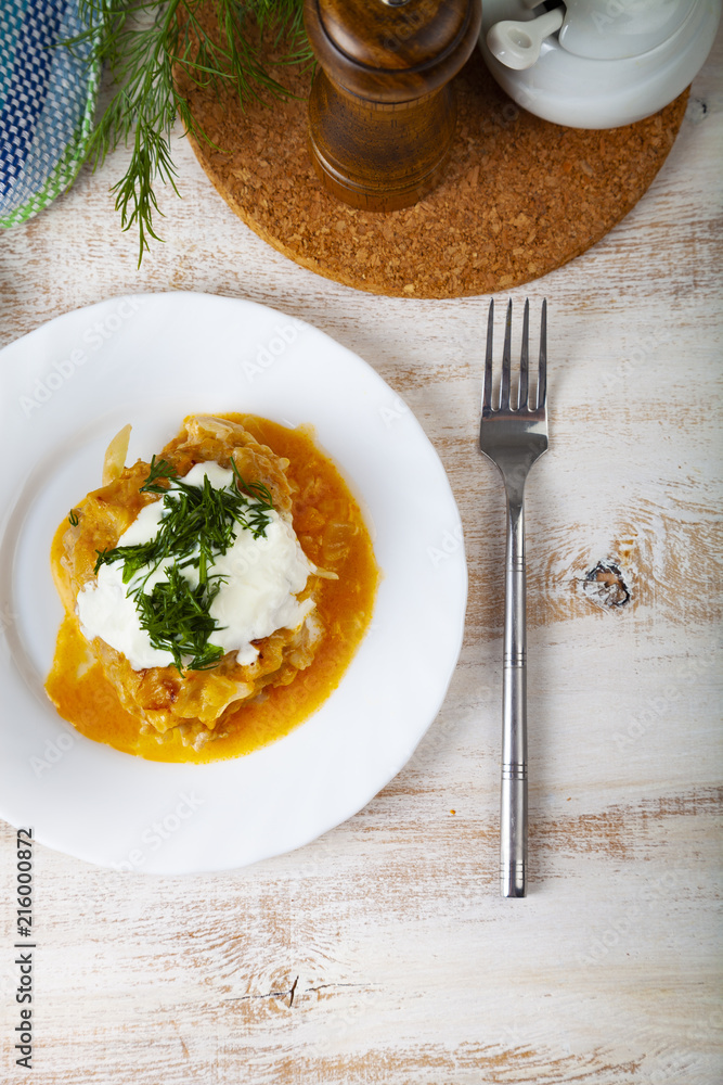Lazy cabbage rolls on a table Lazy cabbage rolls on a table