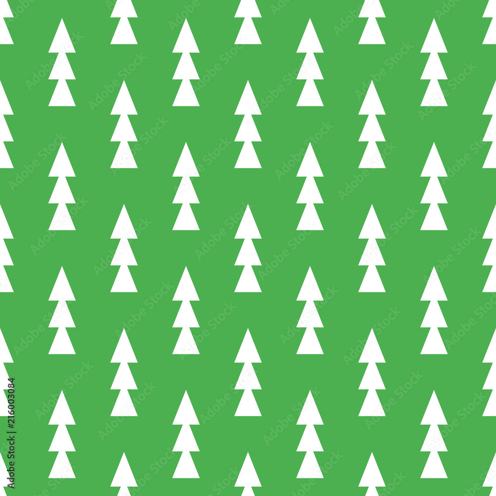 New Year green vector seamless pattern with christmas tree New Year green vector seamless pattern with christmas tree