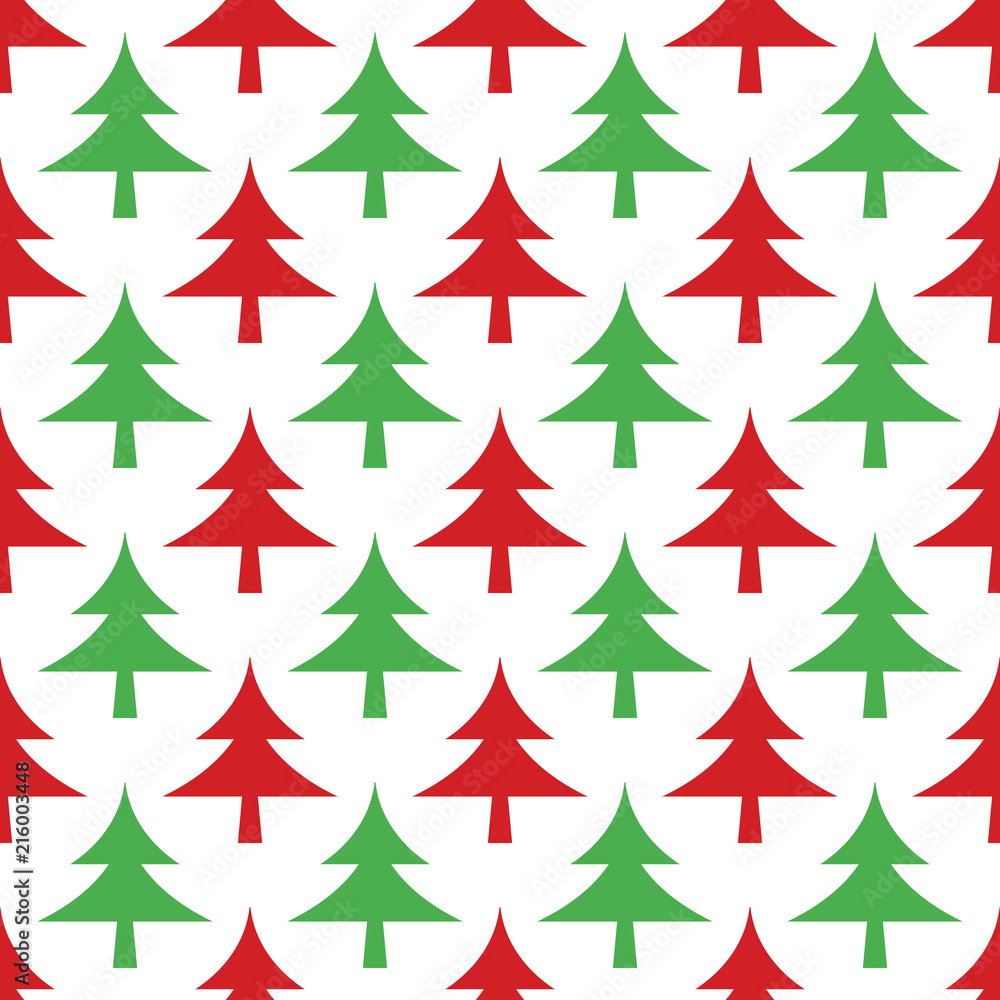 Happy New Year vector seamless pattern with Christmas tree Happy New Year vector seamless pattern with Christmas tree