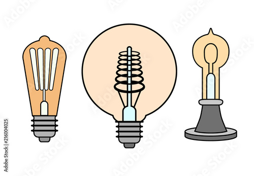 Vintage bulb lamp set