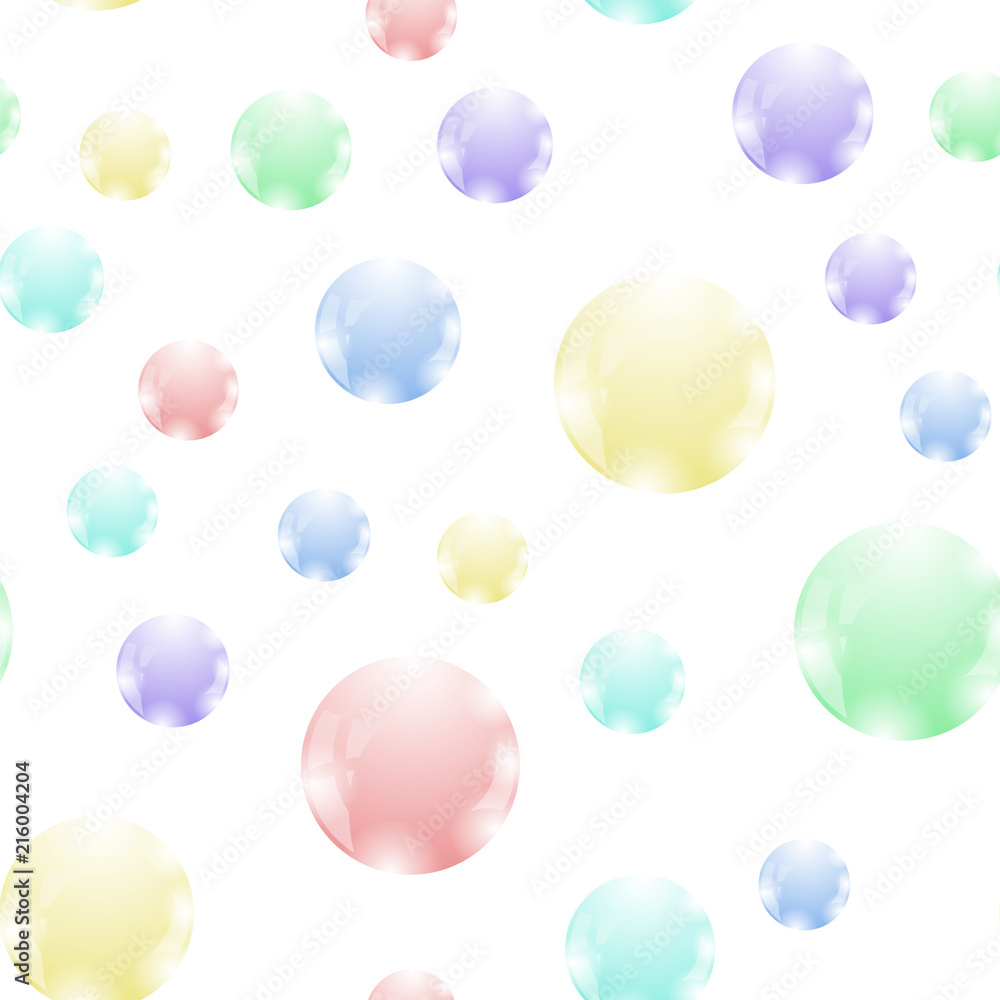 Colored Soap Bubbles Seamless Pattern