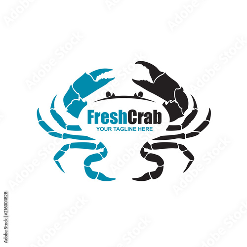 seafood image with crab isolated on white background