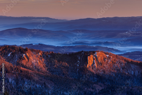 sunrise in Ciucas Mountains, Romania