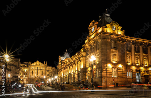 Estação de S.Bento durante a noite, Porto, Portugal