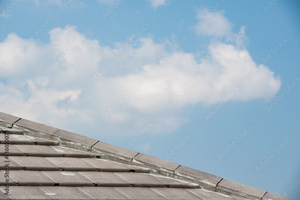 roof tiles with blue sky background roof tiles with blue sky background
