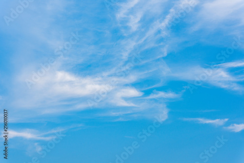 Beautiful cirrus clouds against the blue sky