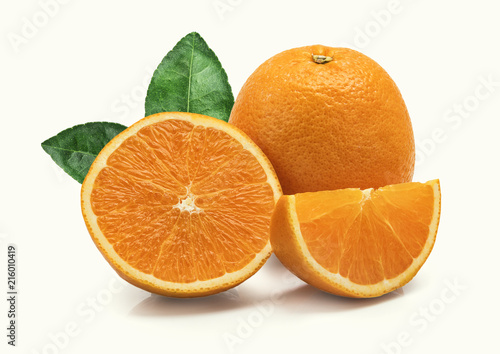 orange fruit slice isolated on white background