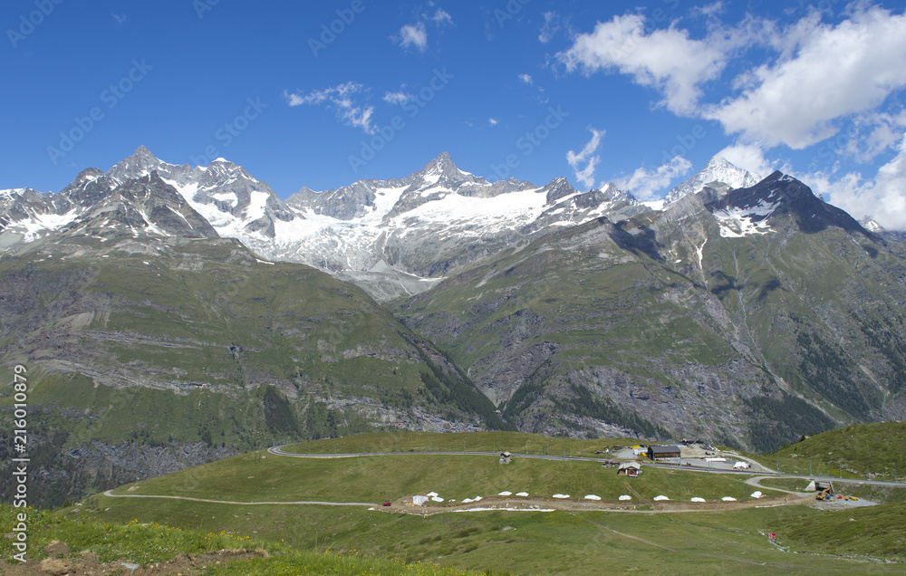Mountain landscape, in the Pennine Alps in the canton of Valais