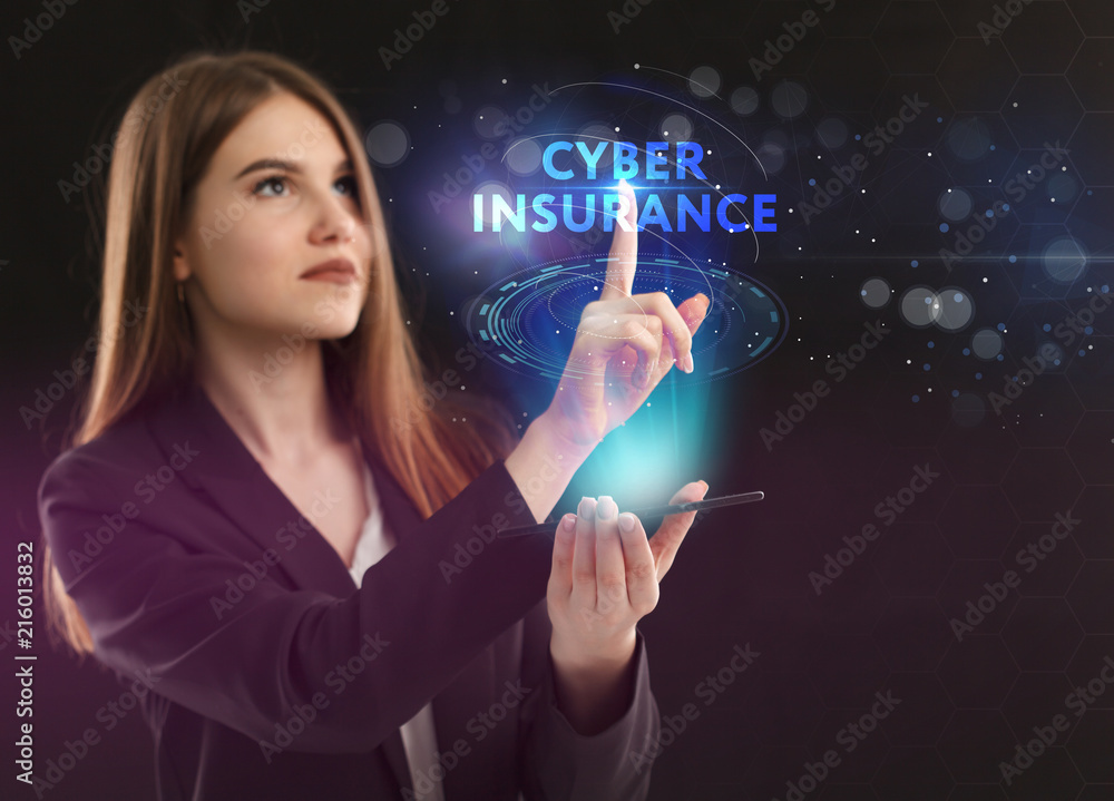 The concept of business, technology, the Internet and the network. A young entrepreneur working on a virtual screen of the future and sees the inscription: Cyber insurance The concept of business, technology, the Internet and the network. A young entrepreneur working on a virtual screen of the future and sees the inscription: Cyber insurance