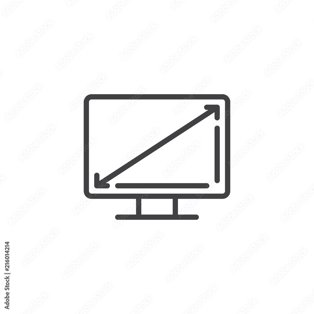 Full screen tv outline icon. linear style sign for mobile concept and web design. Wide screen simple line vector icon. Display size symbol, logo illustration. Pixel perfect vector graphics Full screen tv outline icon. linear style sign for mobile concept and web design. Wide screen simple line vector icon. Display size symbol, logo illustration. Pixel perfect vector graphics