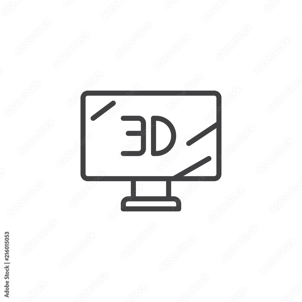 3d TV system outline icon. linear style sign for mobile concept and web design. 3d display simple line vector icon. Symbol, logo illustration. Pixel perfect vector graphics 3d TV system outline icon. linear style sign for mobile concept and web design. 3d display simple line vector icon. Symbol, logo illustration. Pixel perfect vector graphics