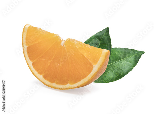 Fototapeta Naklejka Na Ścianę i Meble -  orange fruit slice isolated on white background