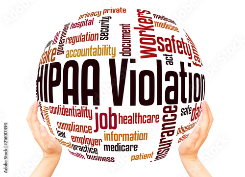 HIPAA violation word cloud sphere concept