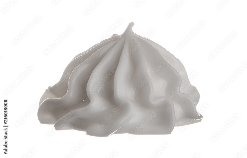 Whipping cream cake or sour cream isolated on white background Whipping cream cake or sour cream isolated on white background