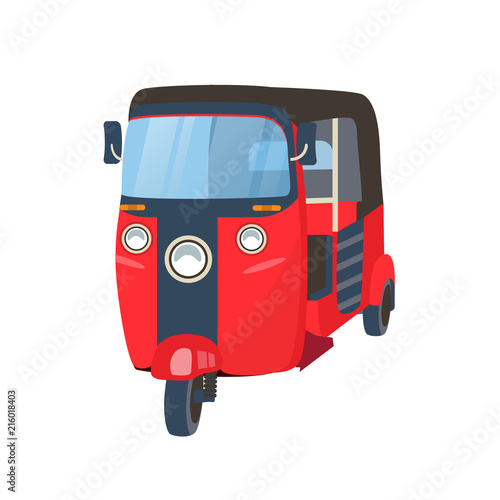 Traditional Thai mode of transport tuk tuk. Transportation of people.