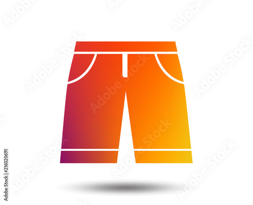 Men's Bermuda shorts sign icon. Clothing symbol. Blurred gradient design element. Vivid graphic flat icon. Vector