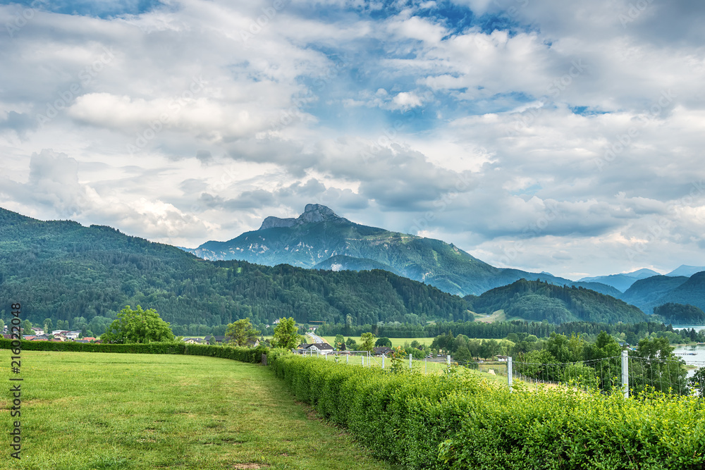 Panoramic View, Mondsee, Austrian Alps, Austria 
