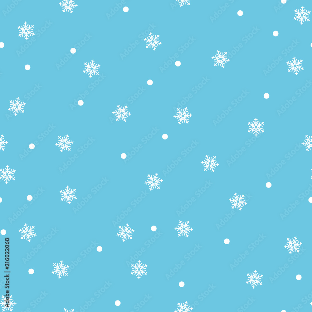 Snowflake seamless pattern. Snow on white background. Abstract wallpaper, wrapping decoration. Symbol winter, Merry Christmas holiday, Happy New Year celebration Vector illustration. Snowflake seamless pattern. Snow on white background. Abstract wallpaper, wrapping decoration. Symbol winter, Merry Christmas holiday, Happy New Year celebration Vector illustration.