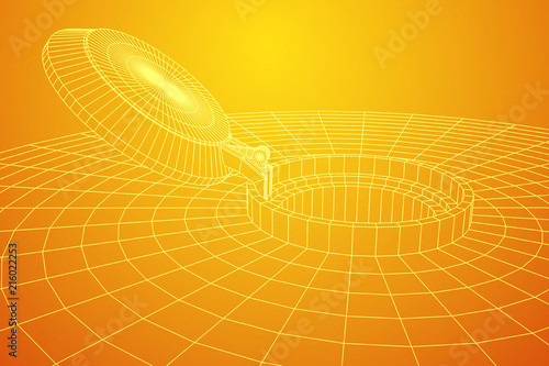 Cover rocket silo intercontinental ballistic missile. Wireframe low poly mesh vector illustration