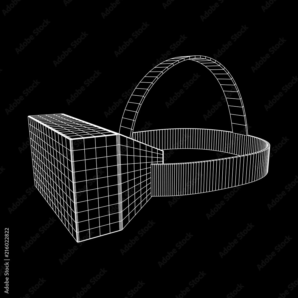 VR Glasses virtual reality helmet headset. Wireframe low poly mesh vector illustration VR Glasses virtual reality helmet headset. Wireframe low poly mesh vector illustration