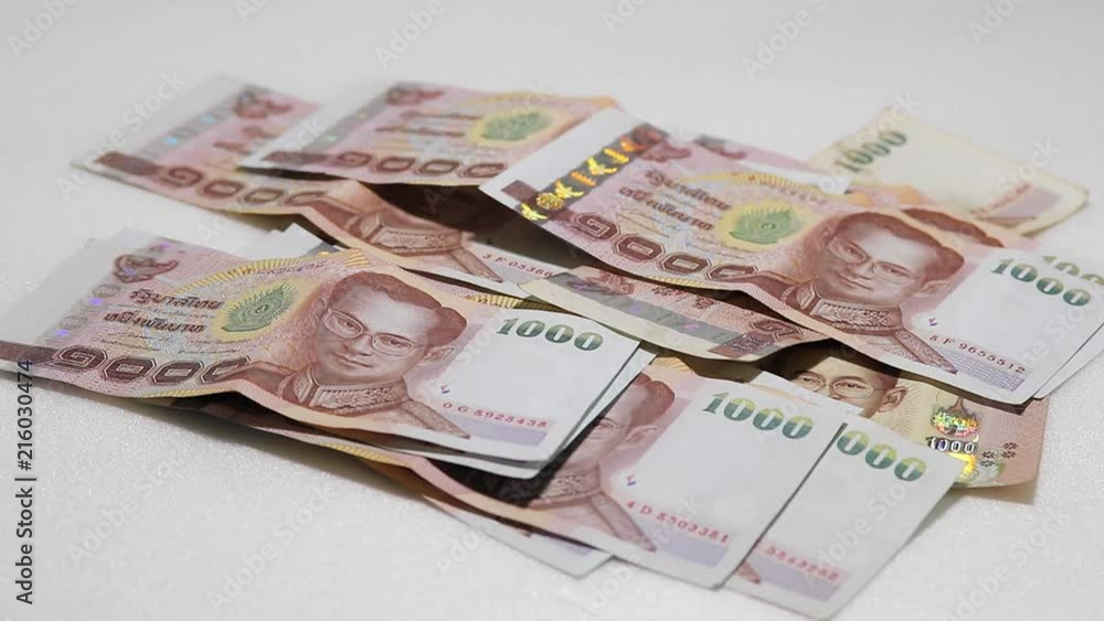 4K Video Money of Thailand. Banknote in Thai currency named Thai Baht 4K Video Money of Thailand. Banknote in Thai currency named Thai Baht