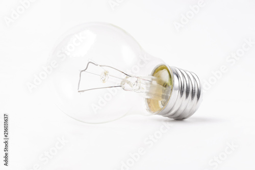 Incandescent lamp on a white isolated background