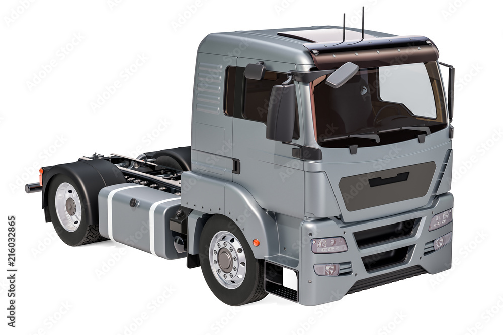 Gray Truck closeup, 3D rendering