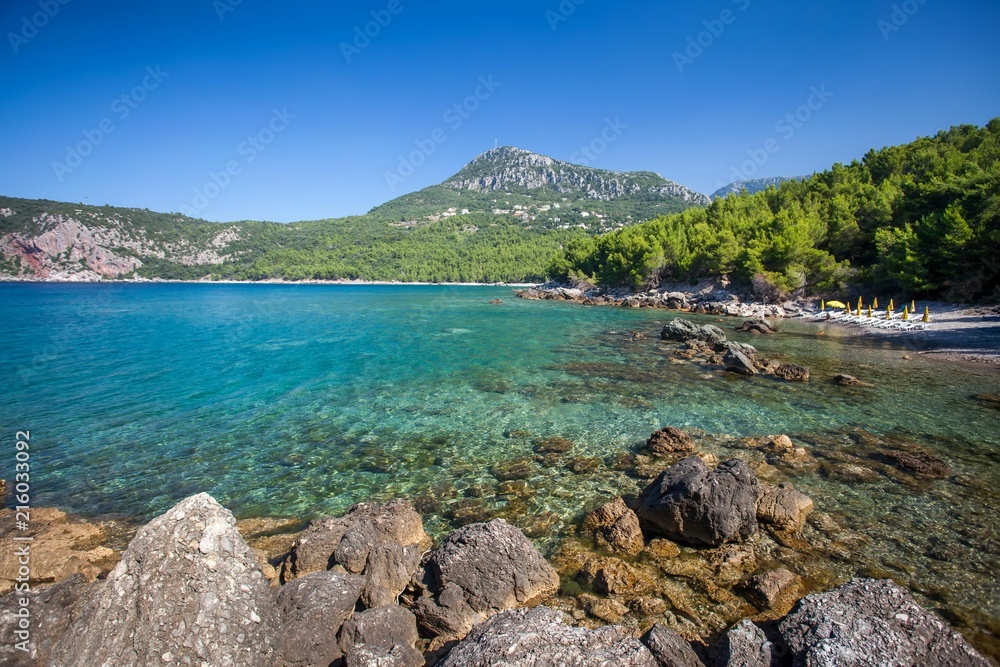 Wilde beach on cape Kricevac in Montenegro