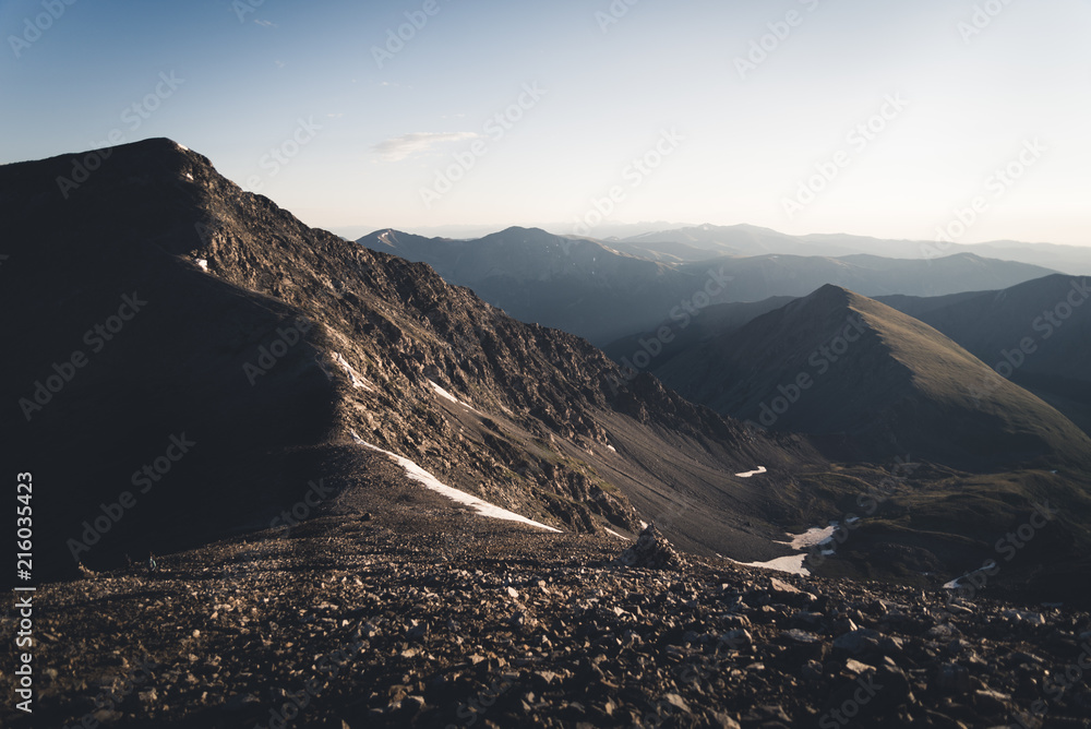 Obraz premium Landscape view of early morning in the Rocky Mountains, Colorado. 