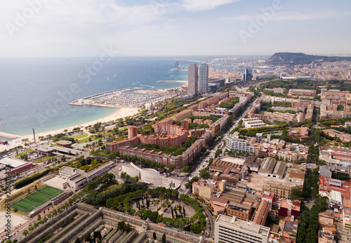 View on picturesque seaside of Barcelona in the Spain