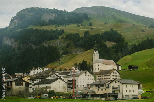 Wallpaper Mural Small mountain town in Switzerland Torontodigital.ca