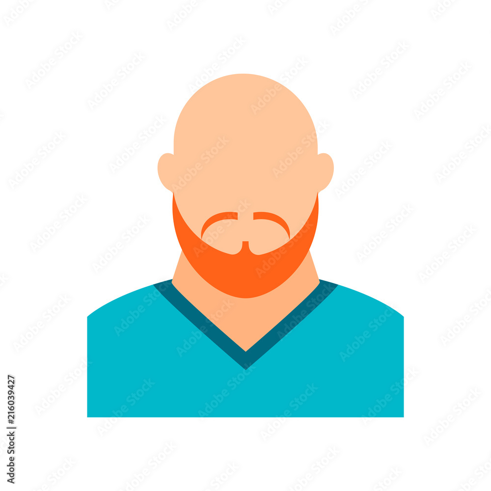 Male avatar without a face with a beard. Vector flat illustration. Male avatar without a face with a beard. Vector flat illustration.