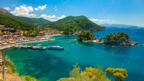 Parga town panoramic view. Popular tourist destination of Greece. photo