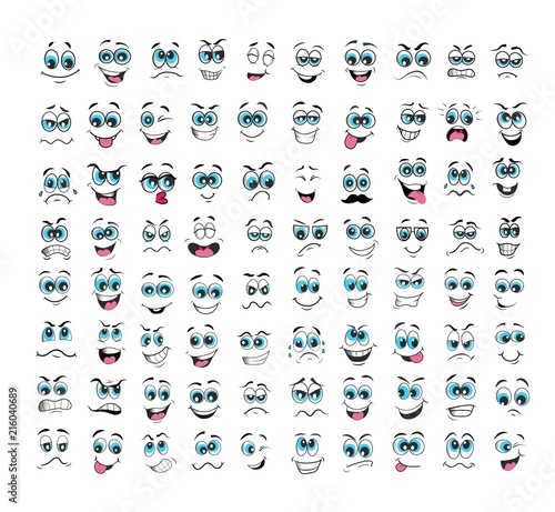 Fototapeta Naklejka Na Ścianę i Meble -  cartoon face expressions set