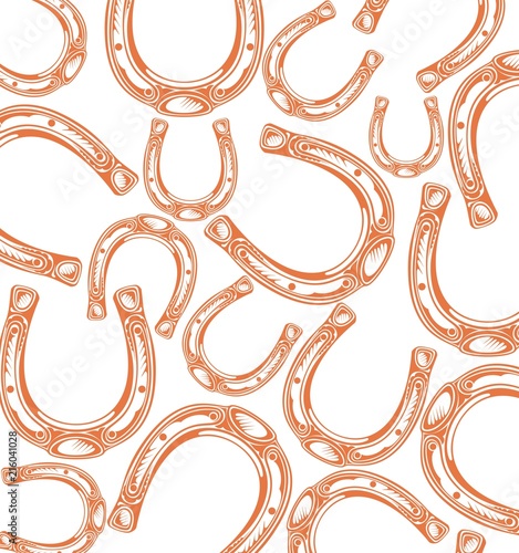 Horseshoes pattern. Lucky concept design element