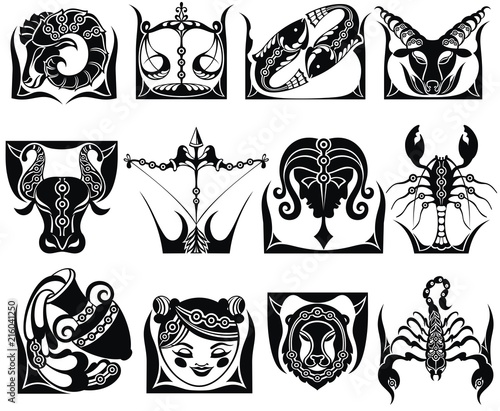 Graphic signs of the Zodiac