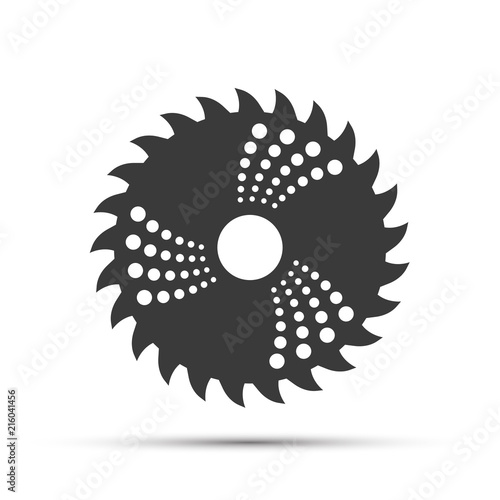 Saw blade icon on white background
