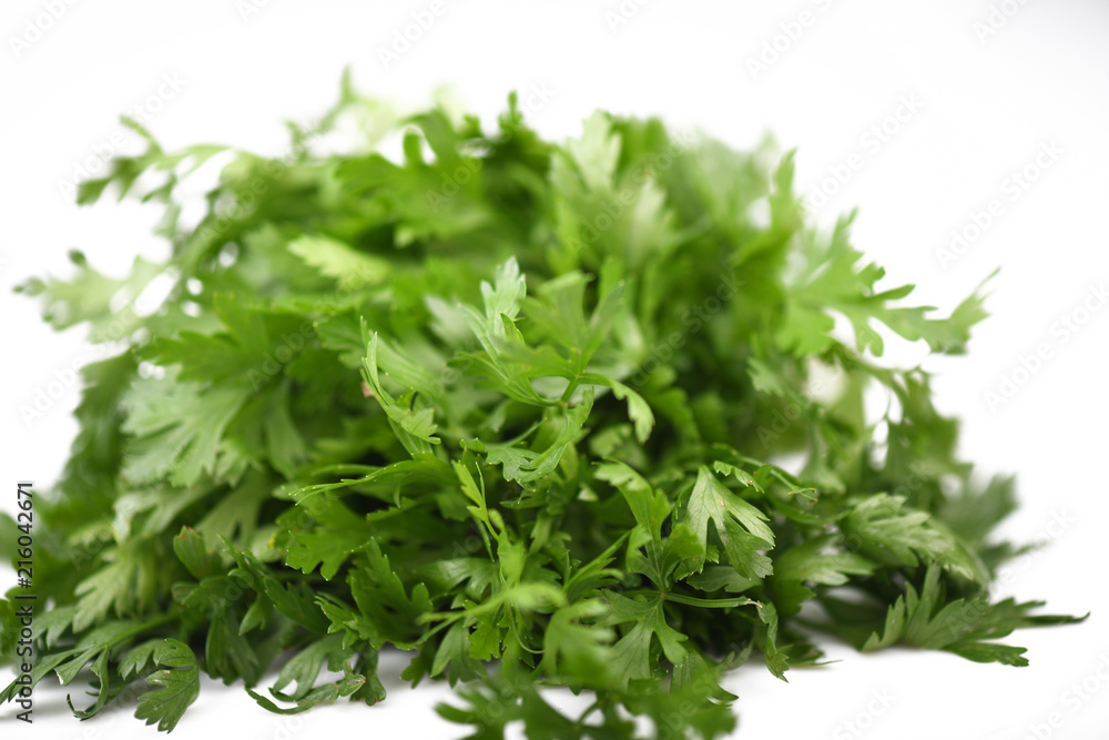 Fresh parsley isolated on a white background Fresh parsley isolated on a white background