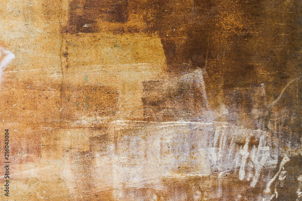 Fototapeta premium Orange worn rusty metal texture background. Grange effect