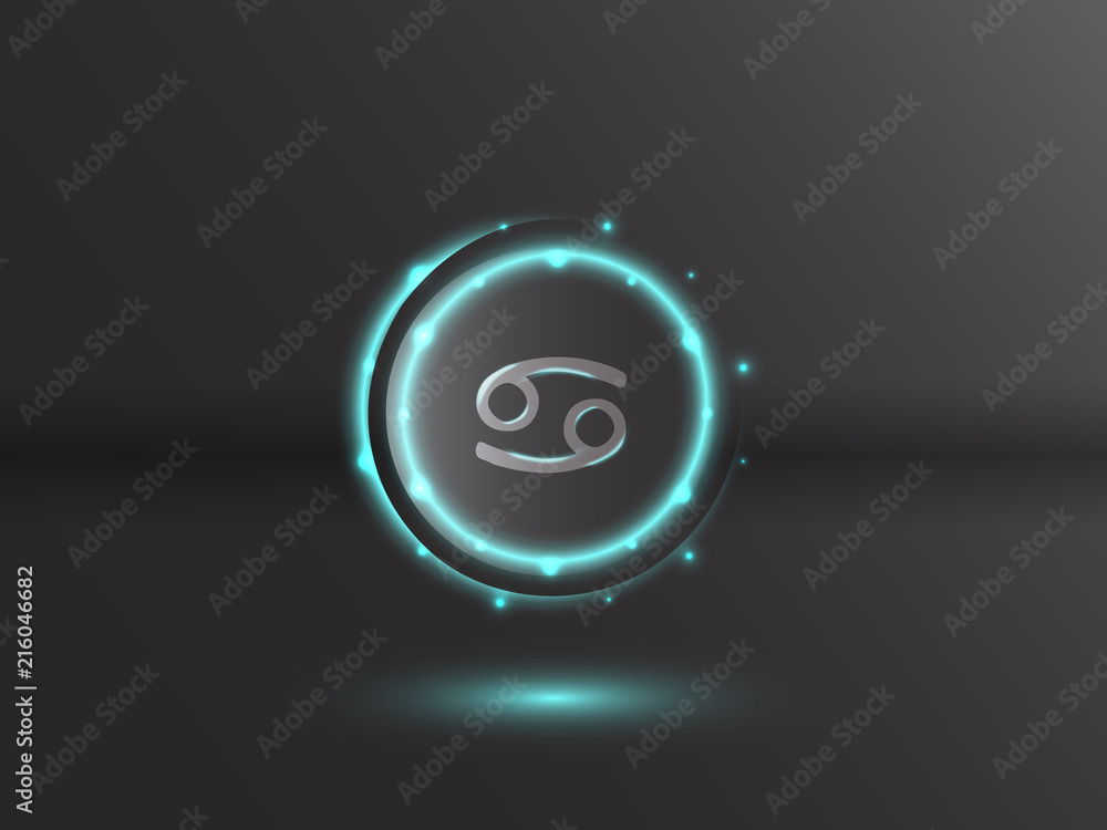 Glowing zodiac symbol 