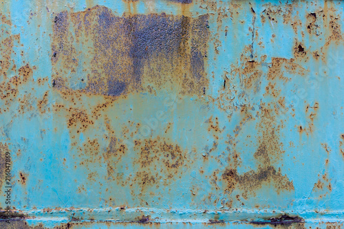 Old painted metal texture with traces of rust © madredus