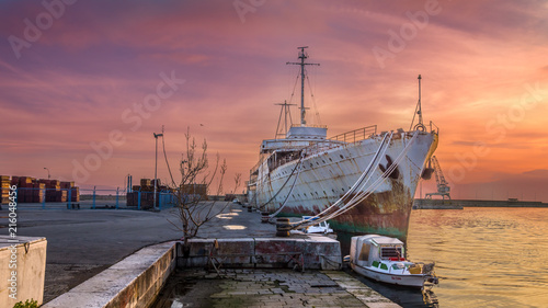 Rijeka, Croatia. 04.02.2018 Ex Yugoslav president Tito's ship Galeb. Old ship anchored in the Port of Rijeka.