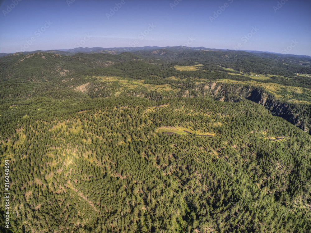 Aerial View of the Black Hills National Forest in Western South Dakota