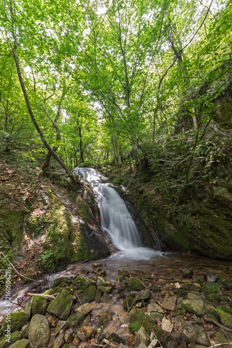 Landscape with Second Gabrovo waterfall in Belasica Mountain, Novo Selo, Republic of Macedonia