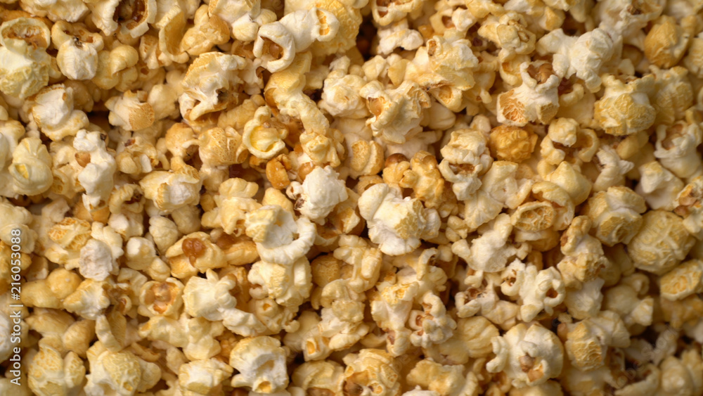 close up caramel popcorn background close up caramel popcorn background