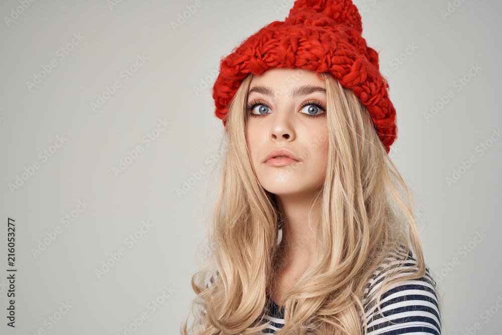 woman in a red hat woman in a red hat