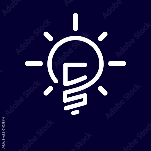 CS Initial Letter with creative bulb Logo vector element. Initial letter bulb Logo Template