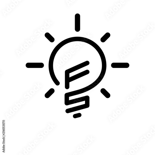 FS Initial Letter with creative bulb Logo vector element. Initial letter bulb Logo Template