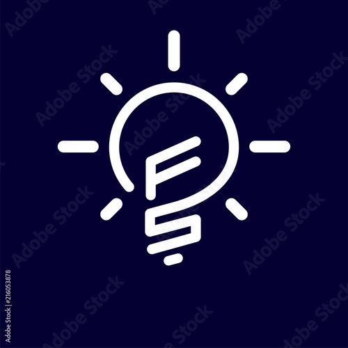 FS Initial Letter with creative bulb Logo vector element. Initial letter bulb Logo Template