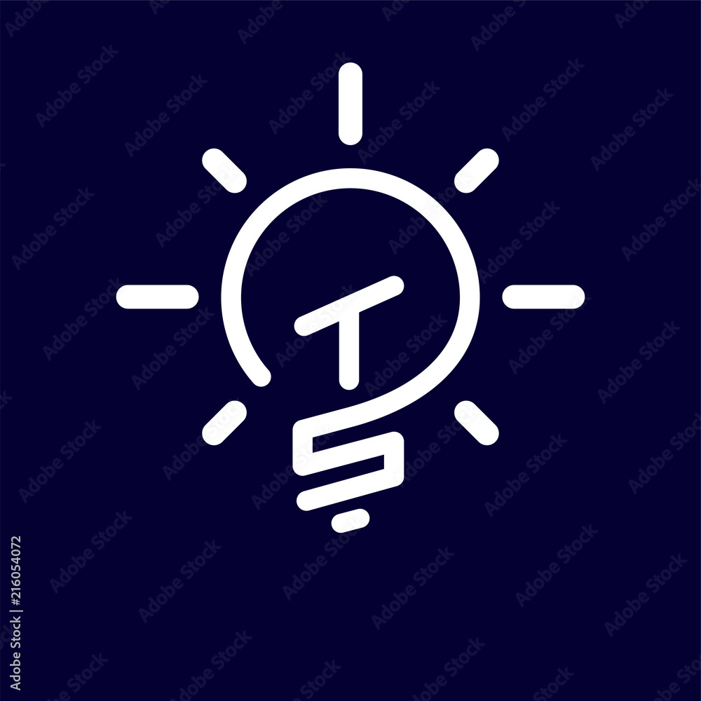TS Initial Letter with creative bulb Logo vector element. Initial letter bulb Logo Template TS Initial Letter with creative bulb Logo vector element. Initial letter bulb Logo Template